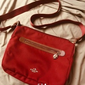 Red Coach Nylon Crossbody